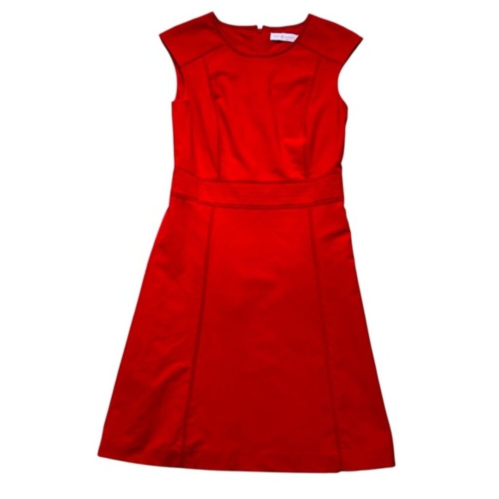 Tory Burch Women's Red Wool Sleeveless Sheath Dress Size 6